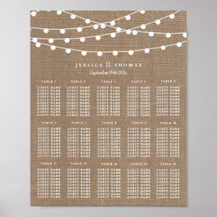 The Rustic Burlap String Lights Wedding Collection Poster