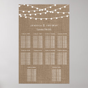 The Rustic Burlap String Lights Wedding Collection Poster