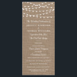 The Rustic Burlap String Lights Wedding Collection Program<br><div class="desc">Simple yet elegant, the string lights on rustic burlap wedding collection is a stunning design featuring lovely white hanging string lights on a burlap effect background, which is perfect for any rustic wedding celebration. These programs can be personalized for your special occasion and would make the perfect order of service...</div>