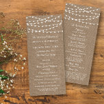 The Rustic Burlap String Lights Wedding Collection Program<br><div class="desc">Simple yet elegant, the string lights on rustic burlap wedding collection is a stunning design featuring lovely white hanging string lights on a burlap effect background, which is perfect for any rustic wedding celebration. These programs can be personalized for your special occasion and would make the perfect order of service...</div>