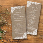 The Rustic Burlap & Vintage White Lace Collection Program<br><div class="desc">The rustic burlap & vintage white lace wedding collection is a stunning design featuring a lovely rustic burlap effect background with a romantic vintage white lace effect trim. These programs can be personalized for your special occasion and would make the perfect template for weddings, bridal showers, engagement parties, birthday parties...</div>