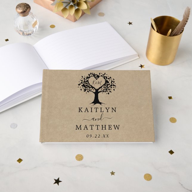 The Rustic Heart Tree Wedding Collection Guest Book (Front Open)