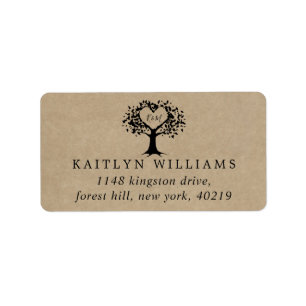 The Rustic Heart Tree Wedding Collection Label