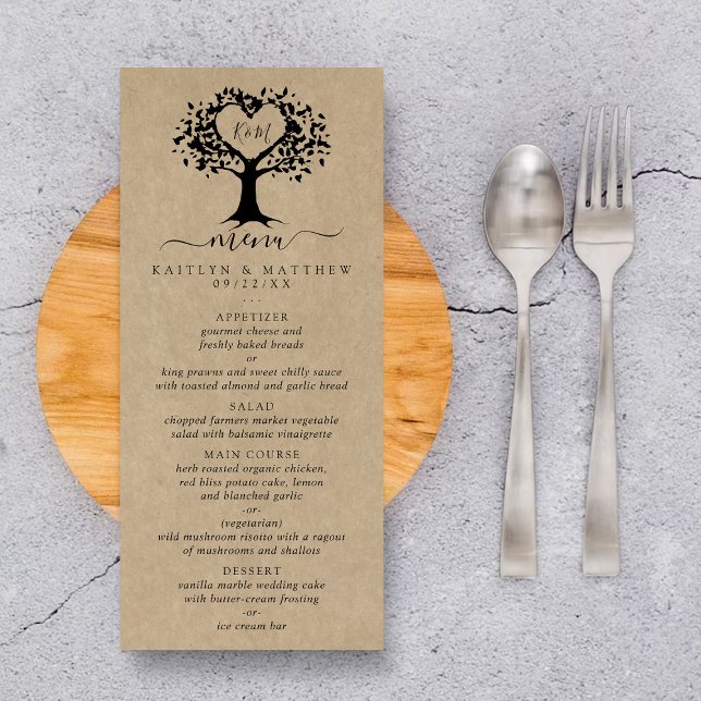 The Rustic Heart Tree Wedding Collection Menu (Creator Uploaded)
