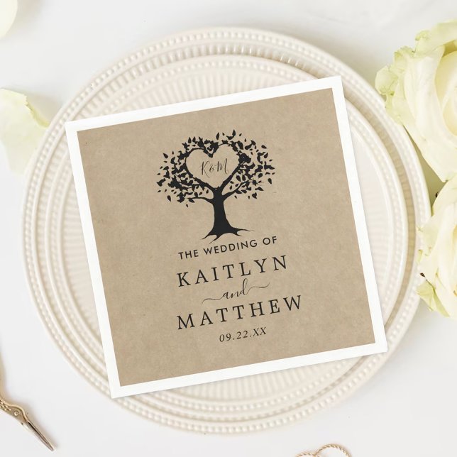 The Rustic Heart Tree Wedding Collection Napkin (Creator Uploaded)