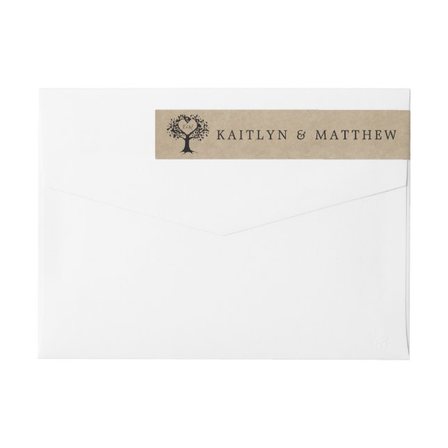 The Rustic Heart Tree Wedding Collection Wrap Around Label (Back)