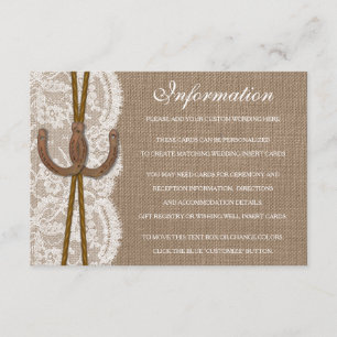 The Rustic Horseshoe Wedding Collection Detail Enclosure Card