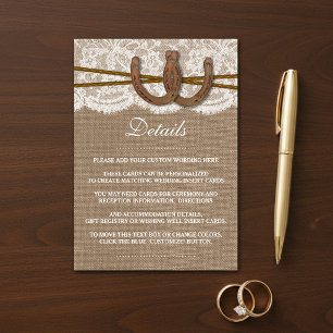 The Rustic Horseshoe Wedding Collection Enclosure Card