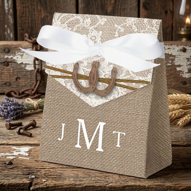 The Rustic Horseshoe Wedding Collection Favor Box (Creator Uploaded)
