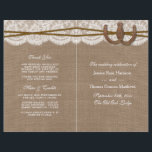 The Rustic Horseshoe Wedding Collection Programs<br><div class="desc">The rustic horseshoe collection is a stunning design featuring a lovely rustic burlap effect background with a romantic vintage white lace effect trim finished with two lucky intertwined horseshoes and twine. These programs can be personalized for your special occasion and would make the perfect template for rustic weddings, bridal showers,...</div>
