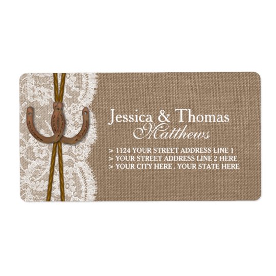 The Rustic Horseshoe Wedding Collection Shipping Label
