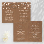 The Rustic Kraft String Lights Wedding Collection<br><div class="desc">Simple yet elegant, the string lights on rustic Kraft wedding collection is a stunning design featuring lovely white hanging string lights on a Kraft effect background, which is perfect for any rustic wedding celebration. These programs can be personalized for your special occasion and would make the perfect order of service...</div>