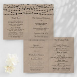 The Rustic Kraft String Lights Wedding Collection<br><div class="desc">Simple yet elegant, the string lights on rustic Kraft wedding collection is a stunning design featuring lovely white hanging string lights on a Kraft effect background, which is perfect for any rustic wedding celebration. These programs can be personalized for your special occasion and would make the perfect order of service...</div>