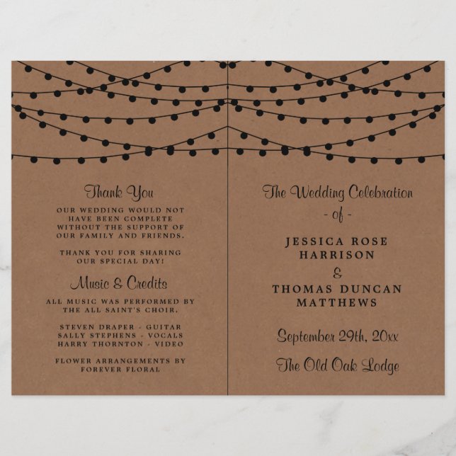 The Rustic Kraft String Lights Wedding Collection (Front)