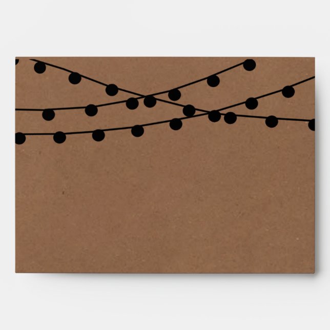 The Rustic Kraft String Lights Wedding Collection Envelopes (Front)