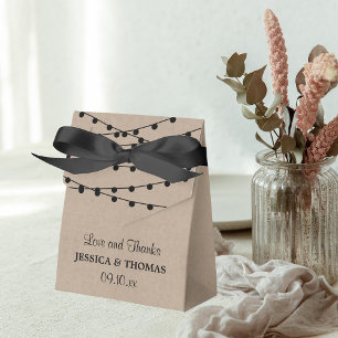 The Rustic Kraft String Lights Wedding Collection Favor Box