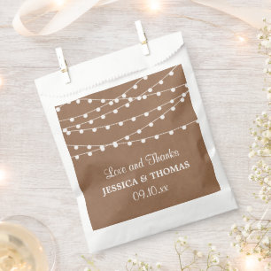 The Rustic Kraft String Lights Wedding Collection Favour Bag