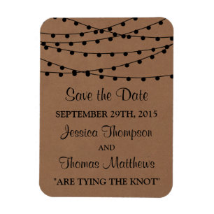 The Rustic Kraft String Lights Wedding Collection Magnet