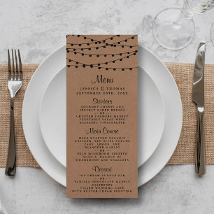 The Rustic Kraft String Lights Wedding Collection Menu