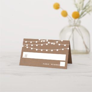 The Rustic Kraft String Lights Wedding Collection Place Card