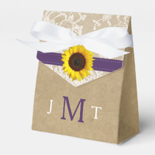 The Rustic Kraft Sunflower Wedding Collection Favor Box