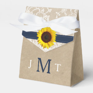 The Rustic Kraft Sunflower Wedding Collection Favor Box