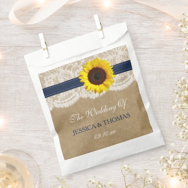 The Rustic Kraft Sunflower Wedding Collection Favour Bag (Clipped)