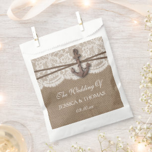 The Rustic Nautical Anchor Wedding Collection Favour Bag