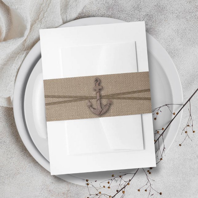 The Rustic Nautical Anchor Wedding Collection Invitation Belly Band (Creator Uploaded)