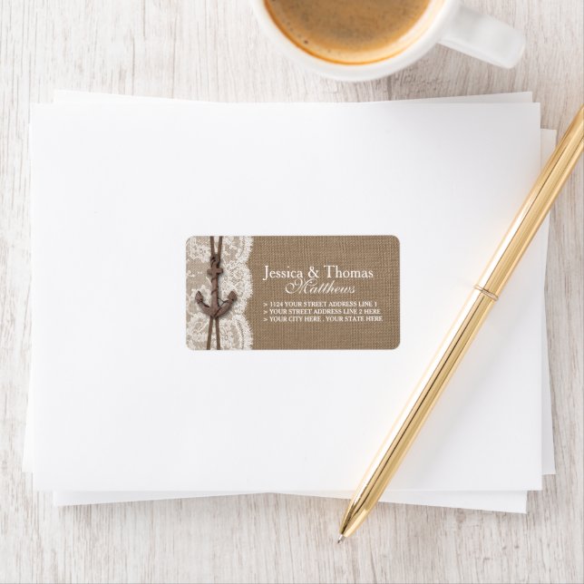 The Rustic Nautical Anchor Wedding Collection Label (Insitu)