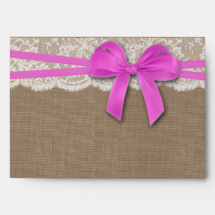 The Rustic Pink Bow Wedding Collection Envelopes