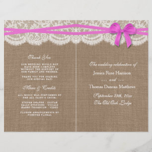 The Rustic Pink Bow Wedding Collection Programs