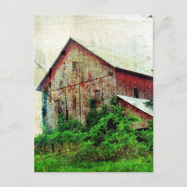The Rustic Red Barn Postcard (Front)