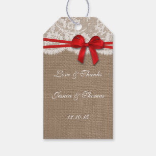 The Rustic Red Bow Collection Tags