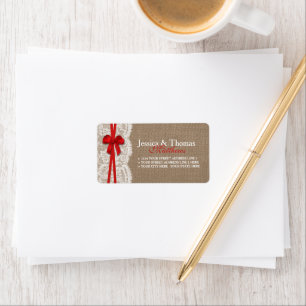 The Rustic Red Bow Wedding Collection Label