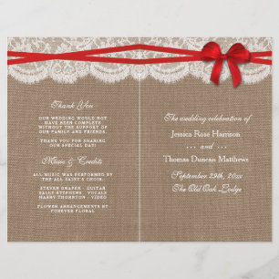The Rustic Red Bow Wedding Collection Programs
