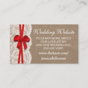 The Rustic Red Bow Wedding Collection Website Card
