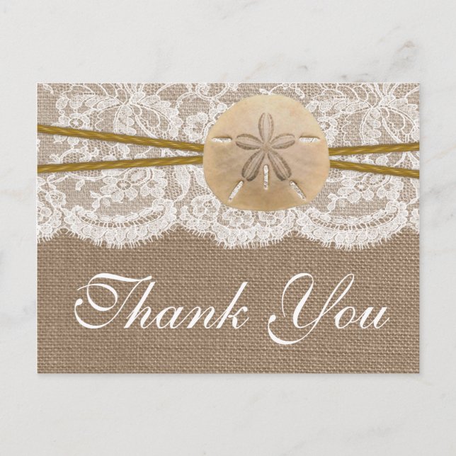 The Rustic Sand Dollar Beach Wedding Collection Postcard (Front)
