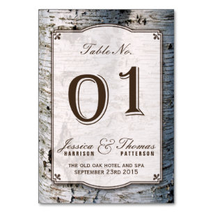 The Rustic Silver Birch Tree Wedding Collection 01 Table Number