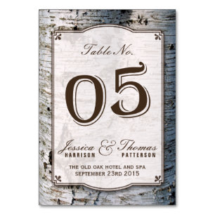 The Rustic Silver Birch Tree Wedding Collection 05 Table Number