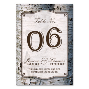 The Rustic Silver Birch Tree Wedding Collection 06 Table Number