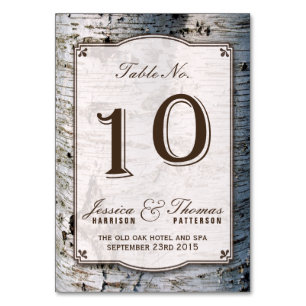 The Rustic Silver Birch Tree Wedding Collection 10 Table Number