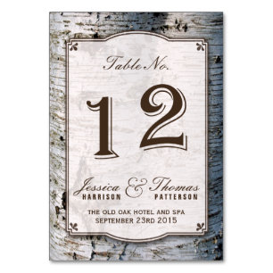 The Rustic Silver Birch Tree Wedding Collection 12 Table Number