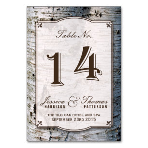 The Rustic Silver Birch Tree Wedding Collection 14 Table Number