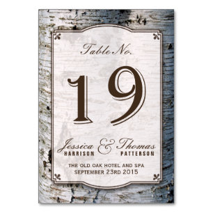 The Rustic Silver Birch Tree Wedding Collection 19 Table Number