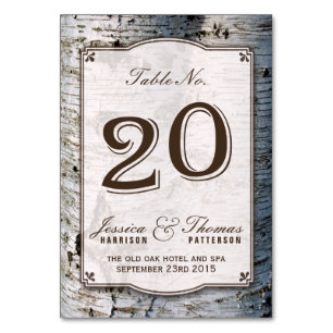 The Rustic Silver Birch Tree Wedding Collection 20 Table Number