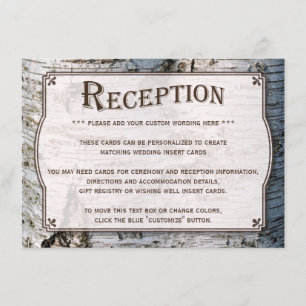 The Rustic Silver Birch Tree Wedding Collection Enclosure Card