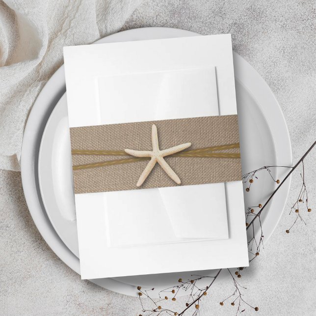 The Rustic Starfish Beach Wedding Collection Invitation Belly Band (Creator Uploaded)