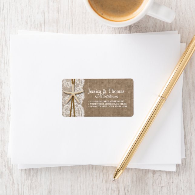 The Rustic Starfish Beach Wedding Collection Label (Insitu)