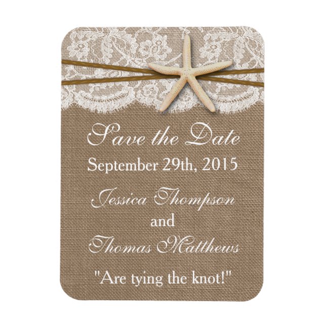The Rustic Starfish Beach Wedding Collection Magnet (Vertical)